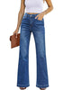Lapis Longing Women's Flare Denim High Rise Jeans Stretch Wide Legs.