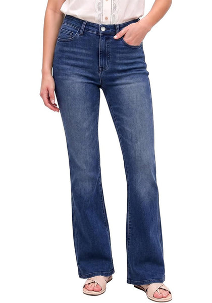 GRAPENT Women's Trendy High Rise Flare Jeans | Stretchy Denim, Wide Leg, 30.5" Inseam, 90s Retro, Business Casual & Everyday Wear