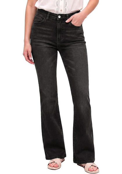 GRAPENT Women's Trendy High Rise Flare Jeans | Stretchy Denim, Wide Leg, 30.5" Inseam, 90s Retro, Business Casual & Everyday Wear