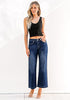 Indigo Skyblue Women's Flare Denim High Rise Jeans Stretch Wide Legs.