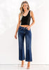 Indigo Skyblue Women's Flare Denim High Rise Jeans Stretch Wide Legs.