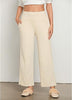 Cream  Women's Ankle-Length High-Waist Pants Relaxed Fit Wide-Leg Pull-On Side Pocket