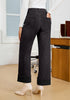Washed Black Women's Fashionable High Waisted Wide Leg Jeans Casual Jeans Versatile for Commuting