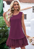 Dark Purple LookbookStore Cocktail Dresses for Women Wedding Guest Tulle Dress Sleeveless Summer Shift Dresses Special Occasions