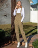 Slate Green Women's Casual Stretch Denim Bib Overalls Pants Pocketed Jeans Jumpsuits