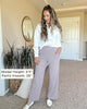 Grey  Women's Ankle-Length High-Waist Pants Relaxed Fit Wide-Leg Pull-On Side Pocket