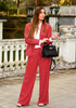 True Red Women's High Waisted Wide Leg Business Work Pants