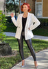 Brilliant White Blazer Jackets for Women Business Casual Outfits Work Office Blazers Lightweight Dressy Suits with Pocket