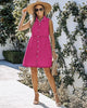 Hot Pink Denim Dress for Women Sleeveless Babydoll Button Down Short Jean Dresses Cute Summer