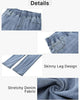 Daylight Blue - Acid Wash Women's High Waisted Elastic Slight Stretch Denim Pull On Cuffed Hem Capri Jeans Denim Pants