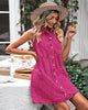 Hot Pink Denim Dress for Women Sleeveless Babydoll Button Down Short Jean Dresses Cute Summer