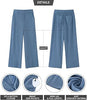 Windward Blue Women's Casual High Waist Pocket Polyester Relaxed Fit Wide Leg Pants
