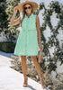 Verdant Green Denim Dress for Women Sleeveless Babydoll Button Down Short Jean Dresses Cute Summer