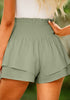 Laurel Green Women's Elastic Summer Waist High Waisted Ruffle Beach Shorts