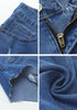 Classic Blue Women's High Waisted Distressed Denim Jeans Shorts Ripped Raw Hem Jean Shorts