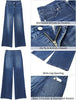 Nightfall Blue Women's High Waisted Denim Jeans Wide Leg Baggy Denim Pants