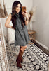Foxy Gray Denim Dress for Women Sleeveless Babydoll Button Down Short Jean Dresses Cute Summer