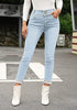 Powder Blue Women's Denim High Waisted Skinny Stretch Fleece-Lined Thermal Leggings