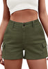 Army Green LookbookStore 2023 Cargo Shorts for Women High Waisted Casual Summer Stretchy Chino Shorts Short Cargos Colored Jeans