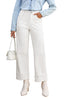 Cream White Women's High Waisted Jeans Wide Leg Jeans Stylish Commuter Jeans Comfortable Jeans