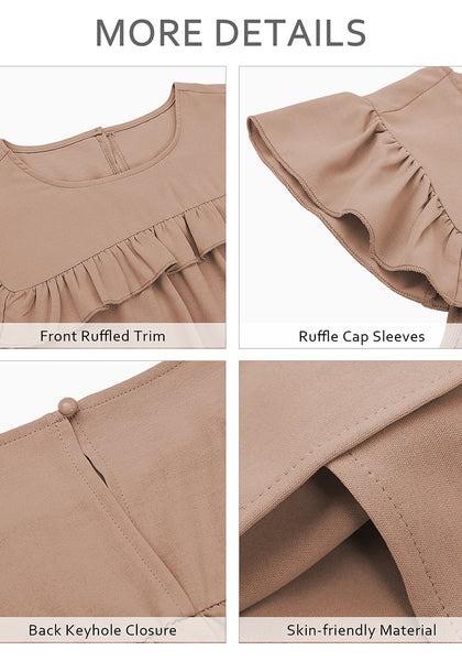 Ginger Snap Sleeveless Blouses for Women Dressy Casual Ruffles Cap Sleeves Flowy Tank Tops Work Office
