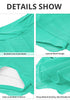 Aqua Green Women's Brief Criss Cross High Waisted Swim Skirt Layered Mesh Swimsuit Cover-Up