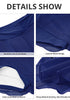 Navy Blue Women's Brief Criss Cross High Waisted Swim Skirt Layered Mesh Swimsuit Cover-Up