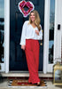 True Red Women's High Waisted Wide Leg Business Work Pants