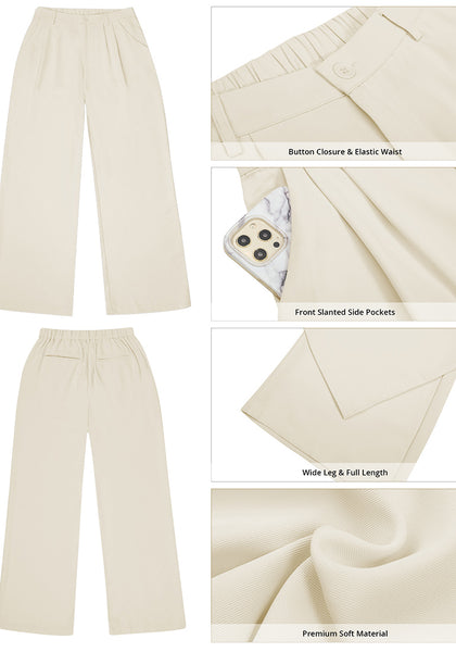 Vanilla Ice Women's High Waisted Wide Leg Business Work Pants