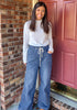 Classic Blue Women's High Waisted Straight Leg Wide Leg Y2K Jeans Pants