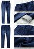 Dark Blue Women's High Waisted Fleece Lined Thermal Skinny Denim Pants