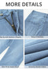 Women's High Waisted Straight Leg Denim Jeans Pockets Casual Capri Pants