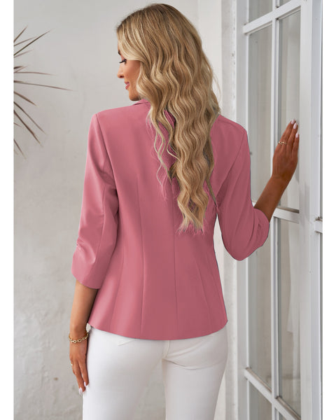 LookbookStore Blazers for Women Suit Jackets Dressy 3/4 Sleeve Blazer Business Casual Outfits for Work