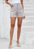 Light Gray Women's Chino High Waisted Elastic Waist Shorts Summer Straight Leg