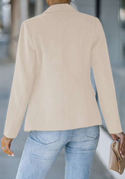 Turtledove Women's Long Sleeve Formal Notch Lapel Button Down Blazer Pockets Jacket