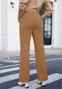 Tan Women's Wide Leg Corduroy Pants Fashion High Waisted Pants with Pockets