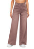 Pecan Brown Women's High Waisted Denim Jeans Wide Leg Baggy Denim Pants