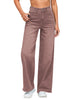 Pecan Brown Women's High Waisted Denim Jeans Wide Leg Baggy Denim Pants