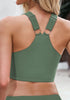 Army Green Women's Adjustable Strap Crop Racer Back Bikini Top Swimsuit