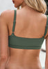 Army Green Women's Crop Racerback Bikini Top with Adjustable Strap
