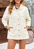 Vanilla Women's Denim Button Down Shacket Long Sleeve Trendy Slit Hem  Jean Coat with Pocket
