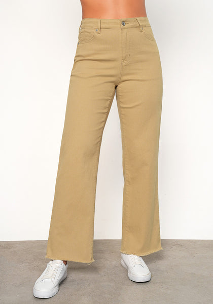 British Khaki Women's Straight Leg Pull On Denim Pant High Waisted Stretch