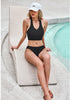 Black Women's Adjustable Strap Crop Racer Back Bikini Top Swimsuit