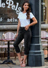 Washed Black Women's High Waisted Straight Leg Denim Jeans Pockets Casual Capri Pants