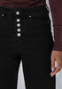 True Black Trendy Wide Leg Jeans for women Chic High Waisted Stretchy Button Front Denim Pants