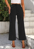 Washed Black Women's High Waist Denim Wide Legs Jeans Pants With Front pockets