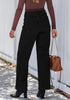 True Black Trendy Wide Leg Jeans for women Chic High Waisted Stretchy Button Front Denim Pants
