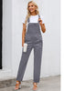 Gray Women's Casual Stretch Denim Bib Overalls Pants Pocketed Jeans Jumpsuits