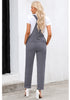 Gray Women's Casual Stretch Denim Bib Overalls Pants Pocketed Jeans Jumpsuits