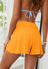 Orange Women's Swim Pants Drawstring Tulip Beach Bottoms Swimwear